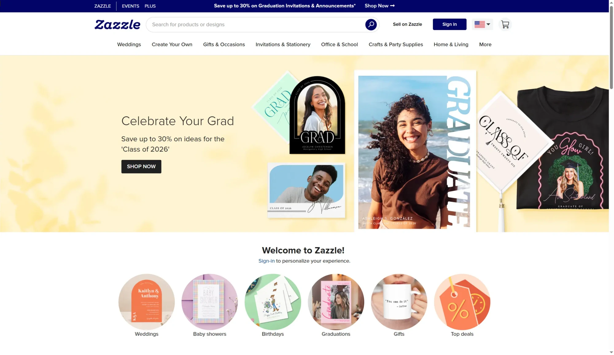 Zazzle screenshot