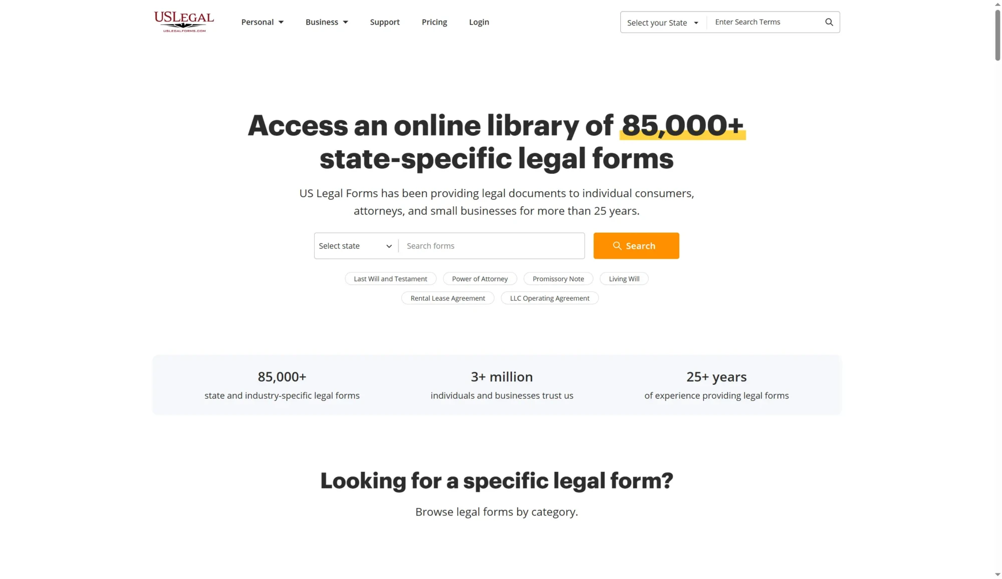 US Legal Forms screenshot