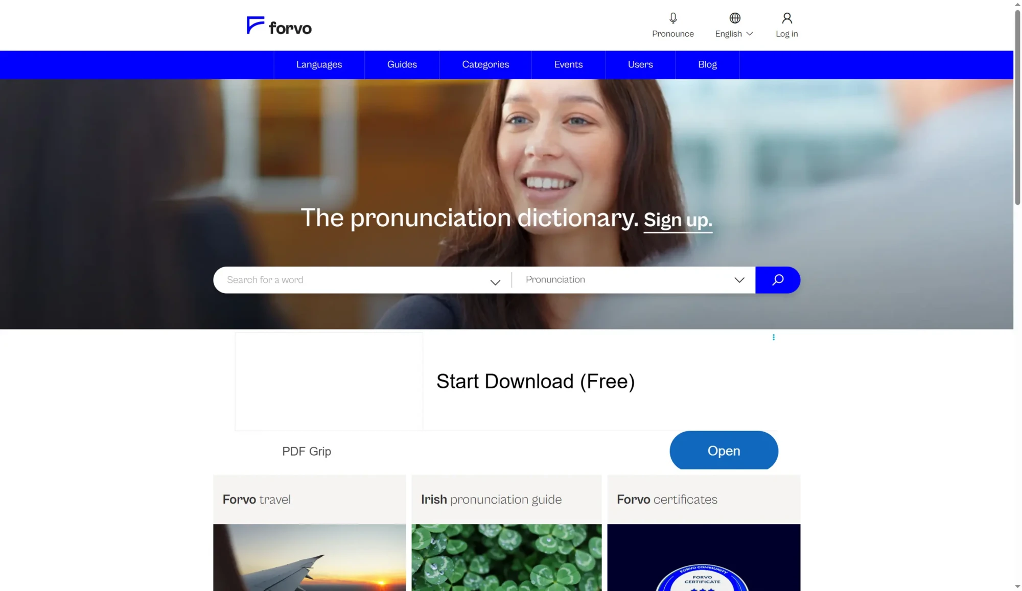 Forvo screenshot