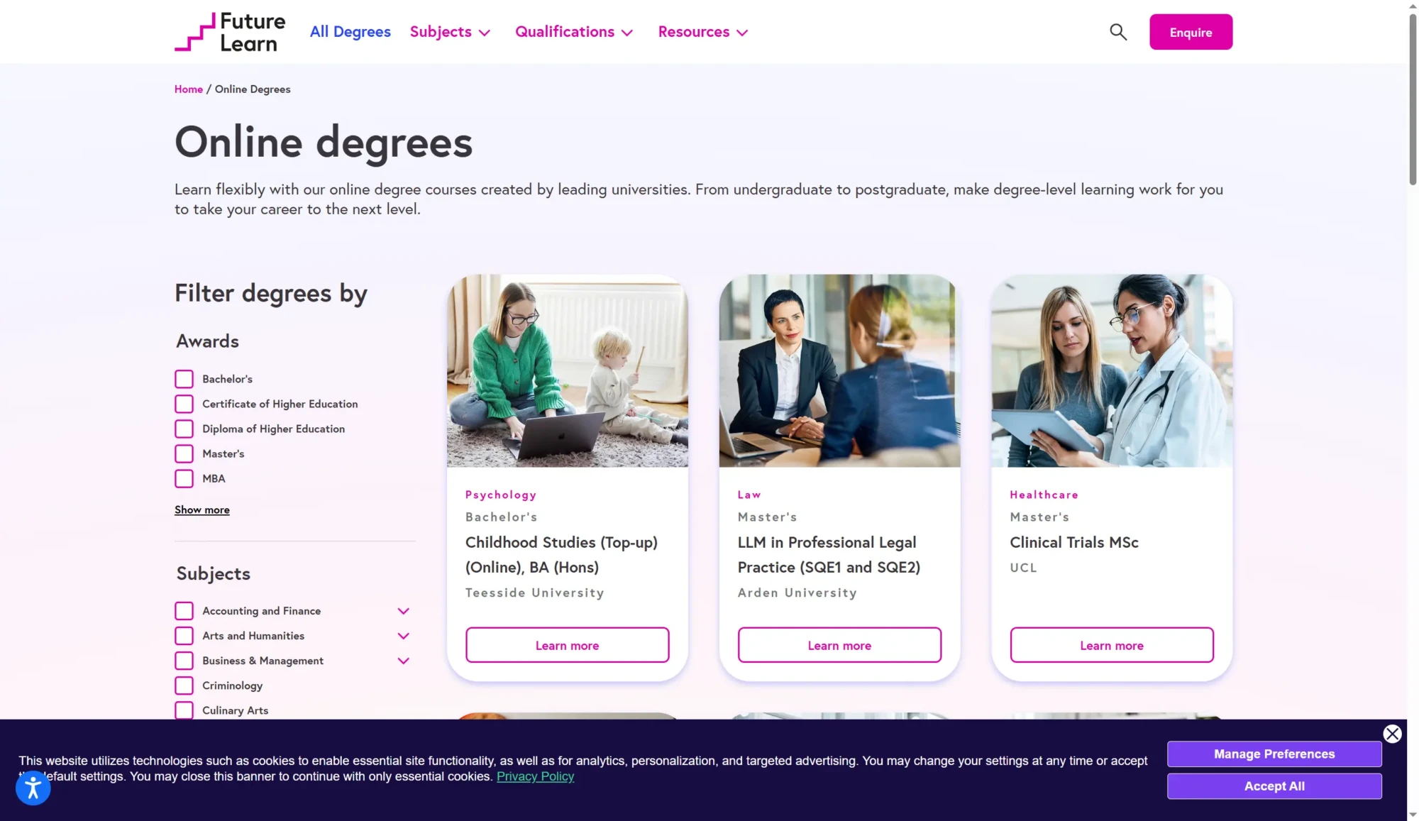 FutureLearn Degrees screenshot