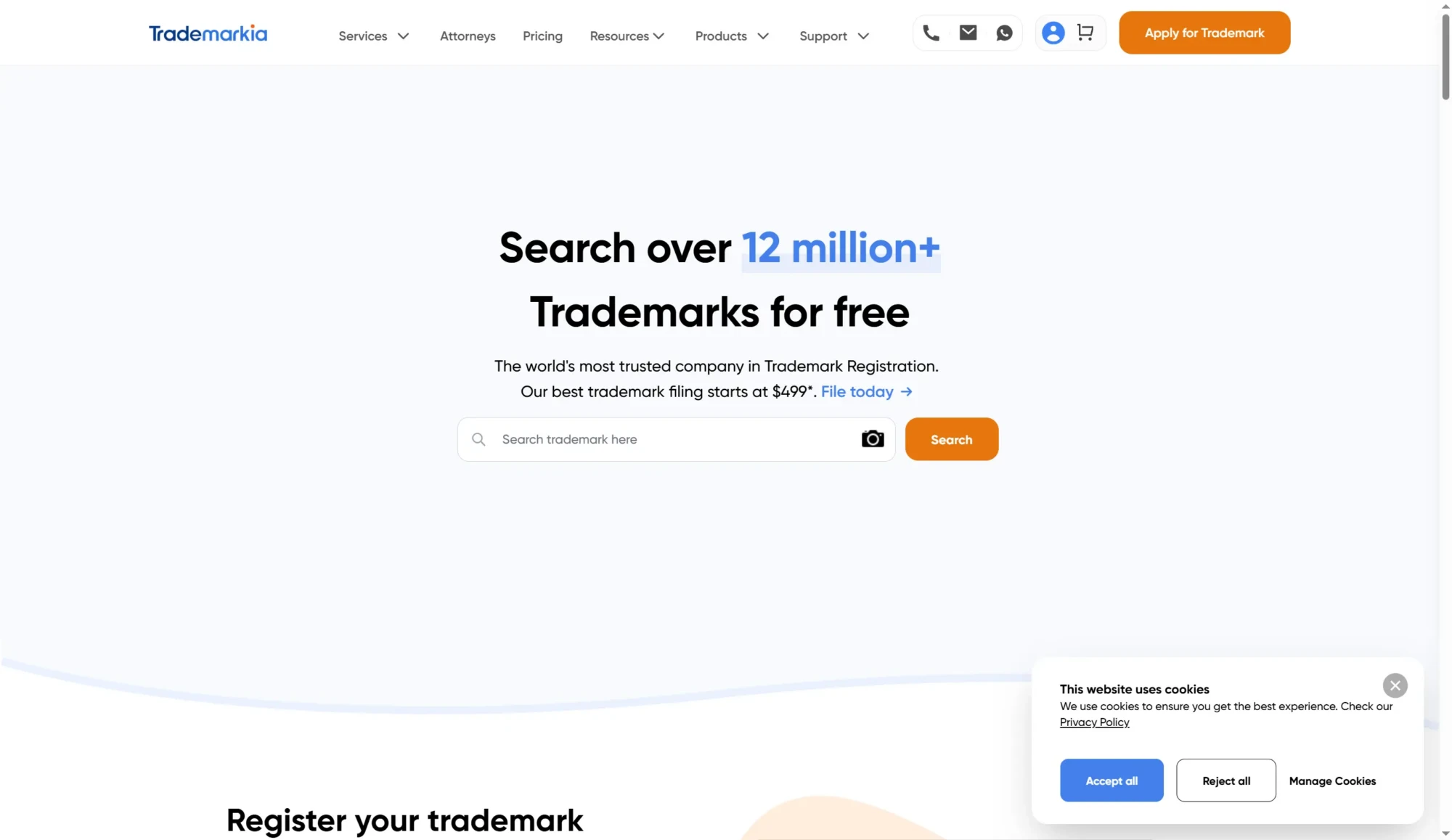Trademarkia screenshot