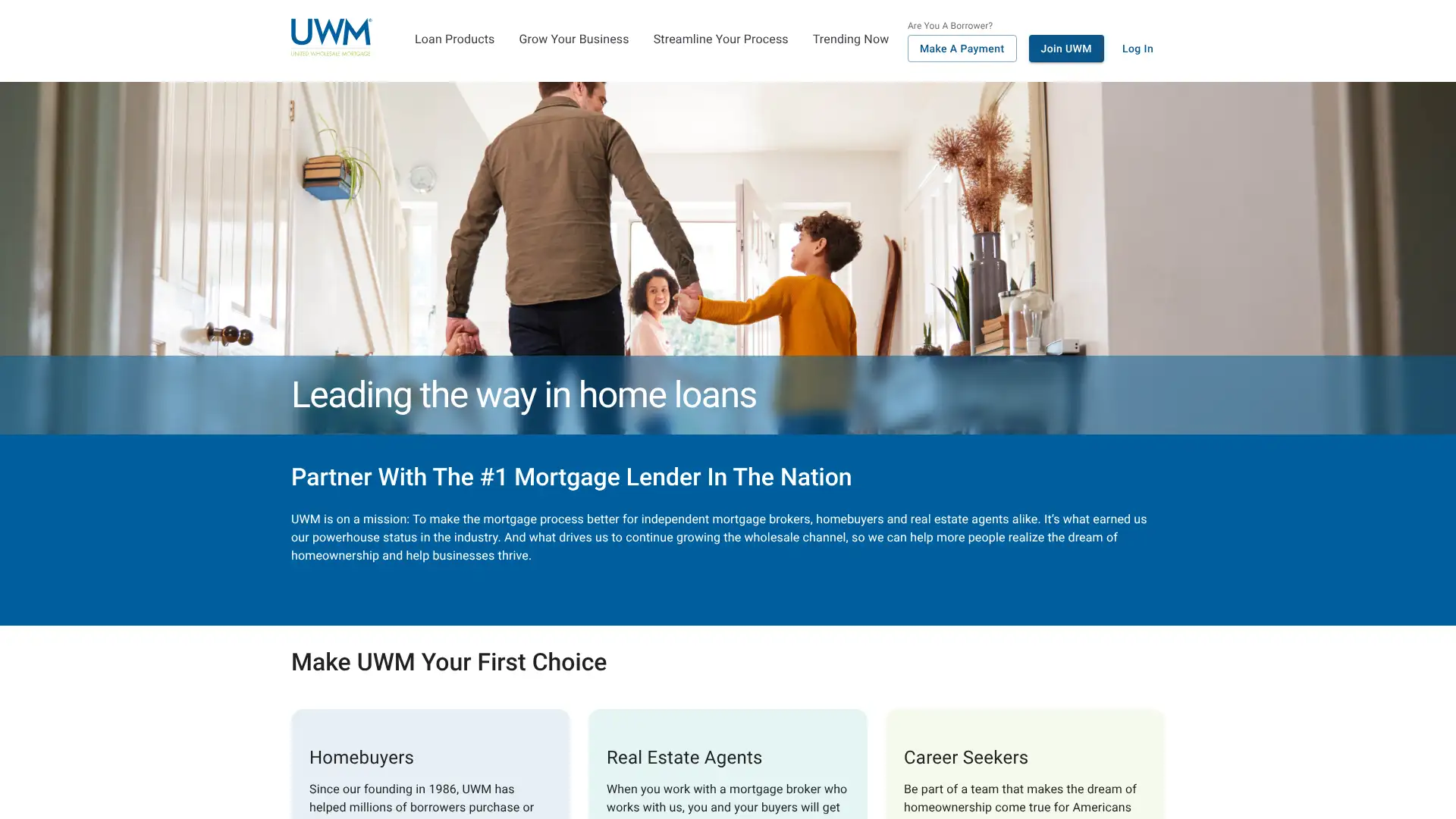 United Wholesale Mortgage (UWM) screenshot