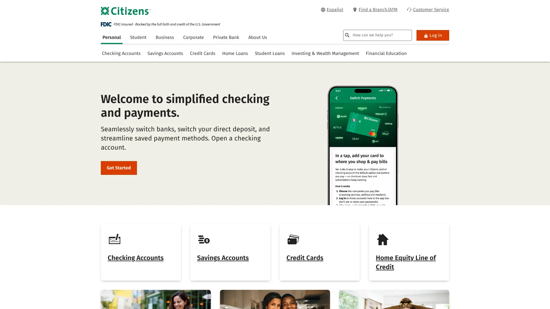Citizens Bank screenshot