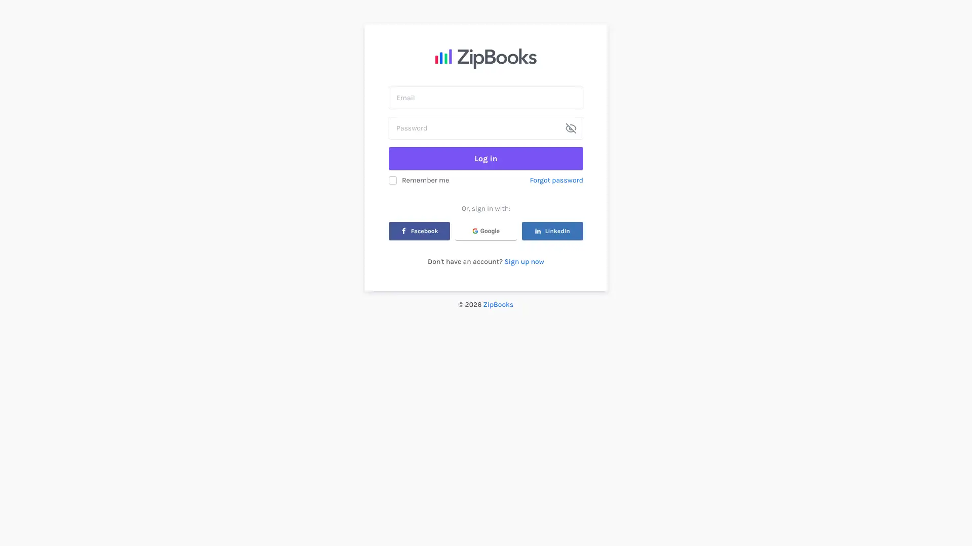 ZipBooks screenshot