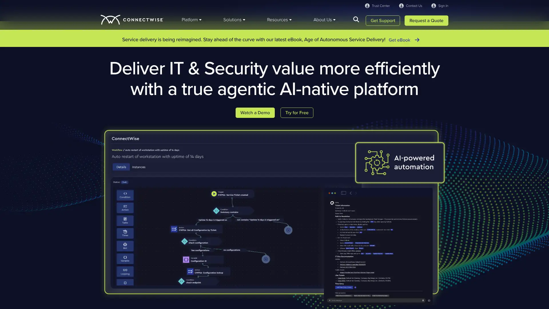 ConnectWise PSA screenshot