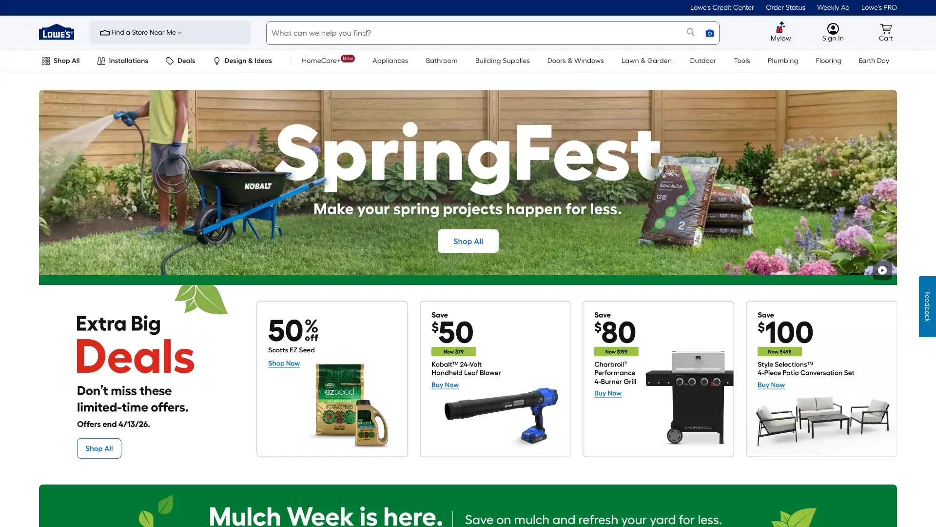 Lowe's Advantage Credit Card screenshot