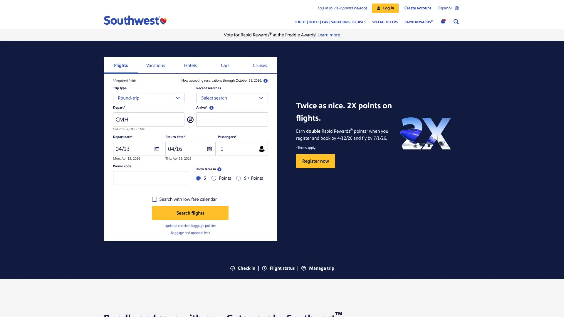 Southwest Rapid Rewards Plus Credit Card screenshot