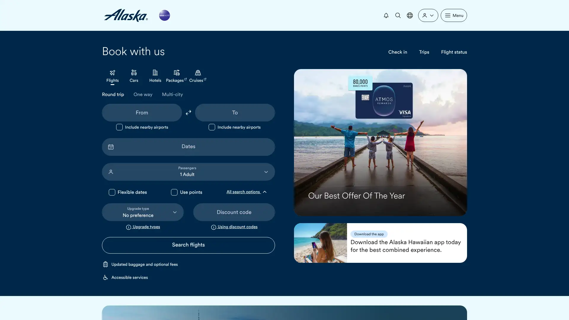 Alaska Airlines Visa Signature Credit Card screenshot