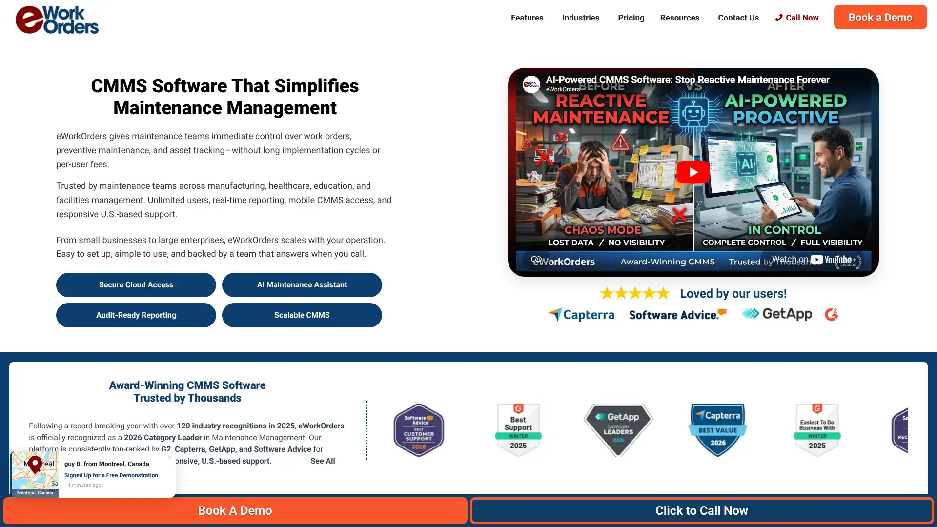 eWorkOrders CMMS screenshot