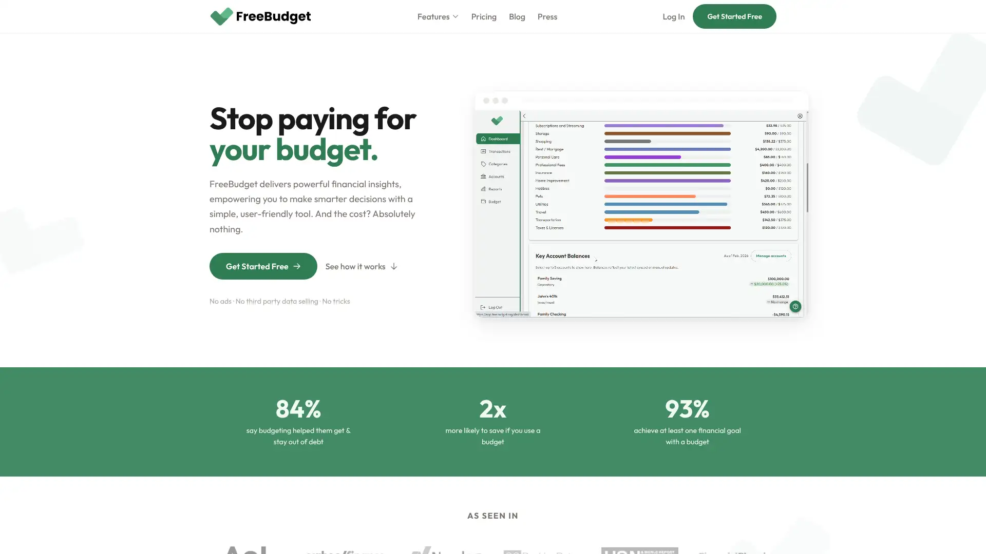 FreeBudget screenshot