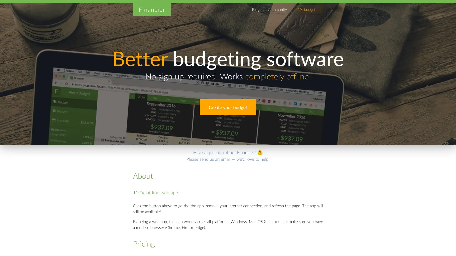 Financier screenshot