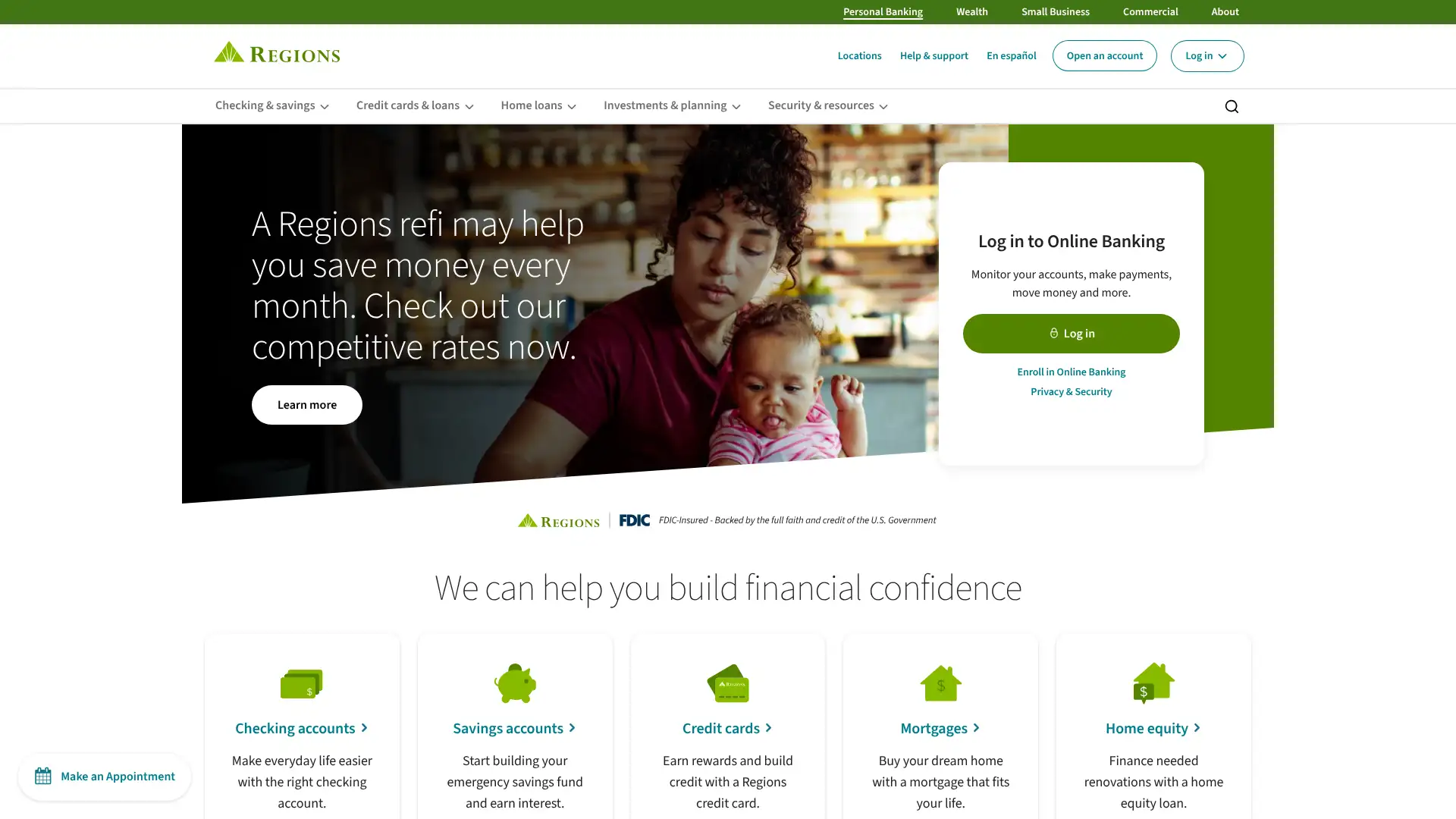 Regions Bank screenshot