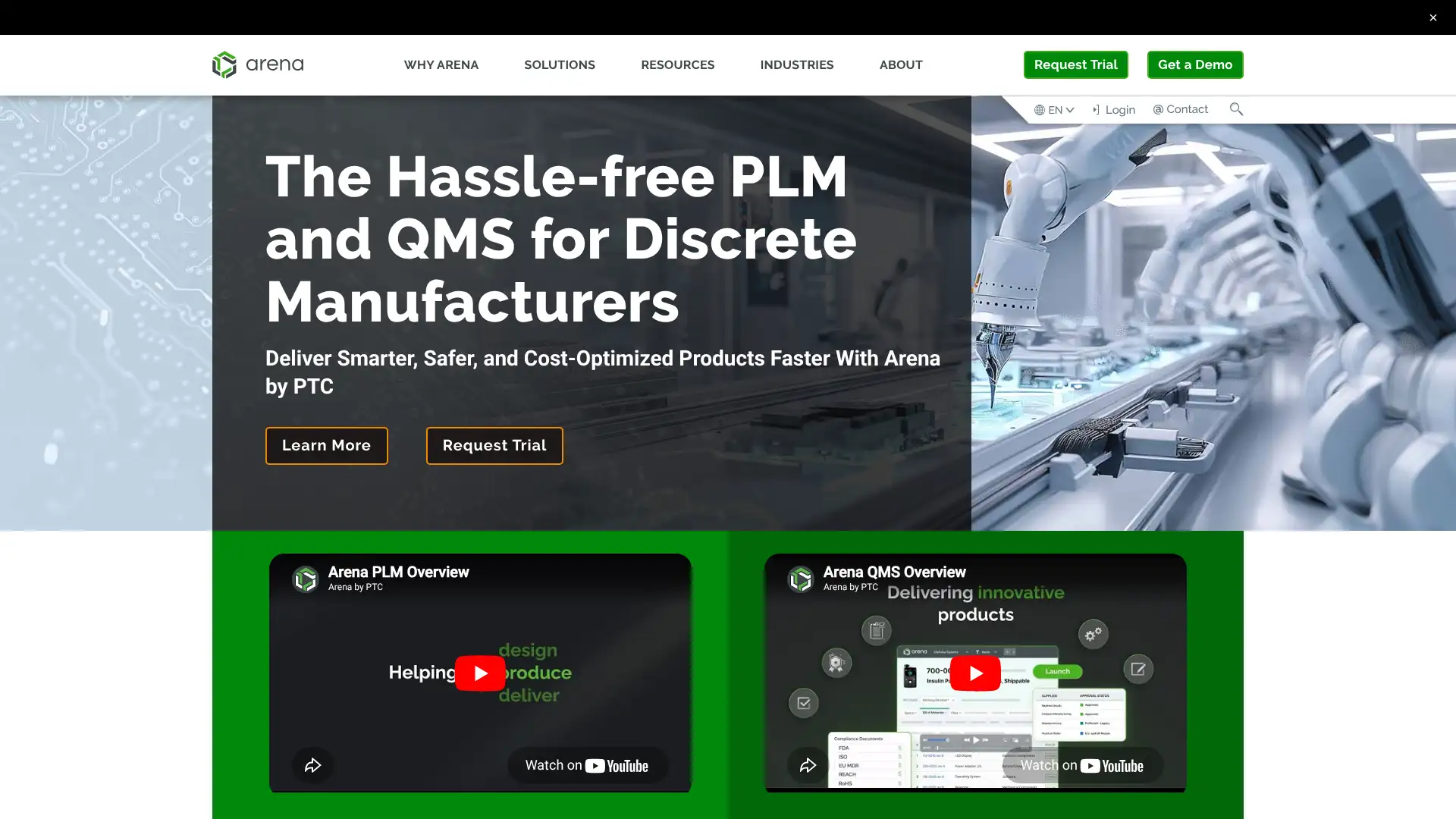Arena PLM & QMS screenshot