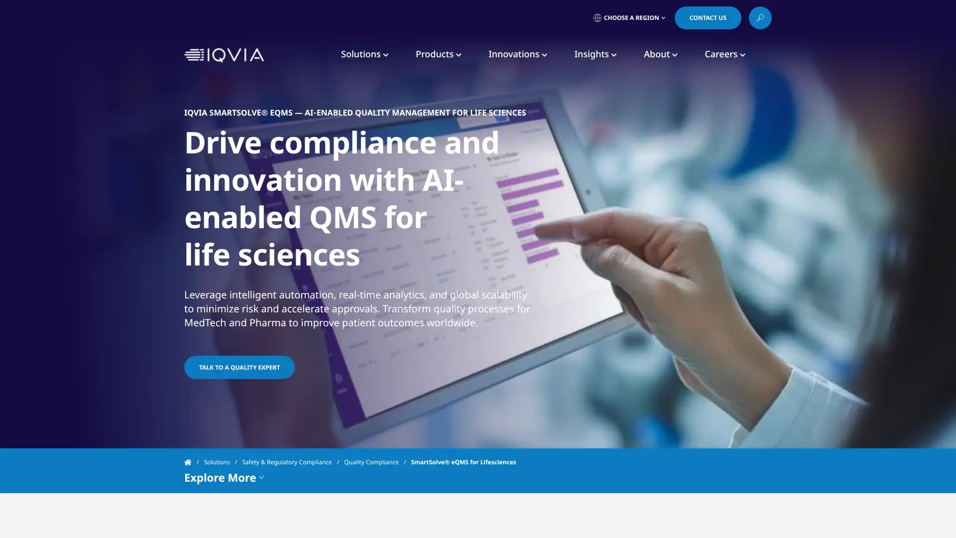 IQVIA SmartSolve (formerly Pilgrim Quality) screenshot