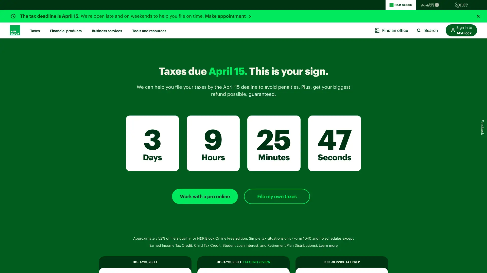 H&R Block screenshot