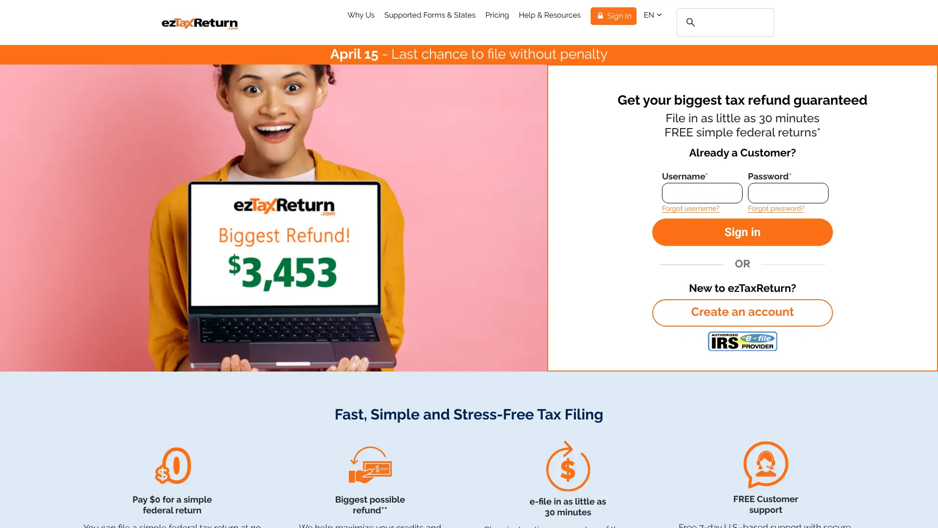 ezTaxReturn screenshot