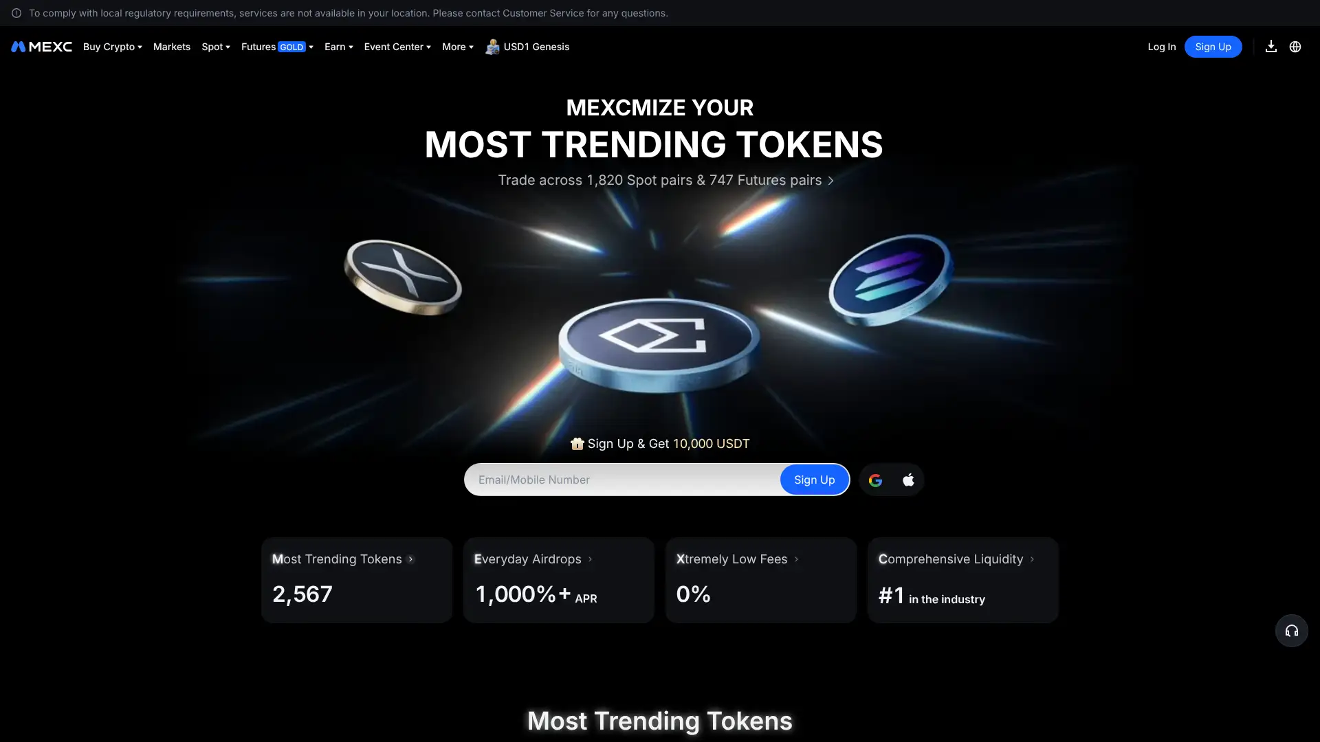 MEXC screenshot