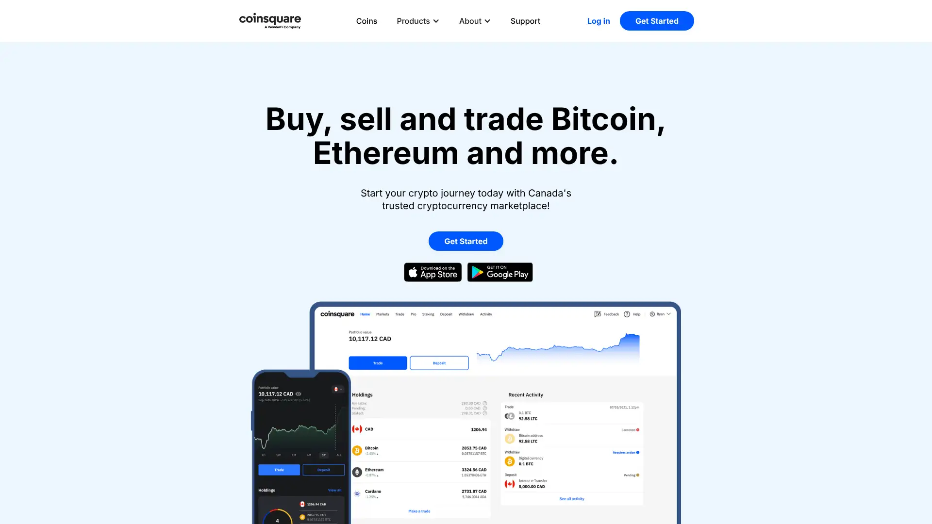 Coinsquare screenshot