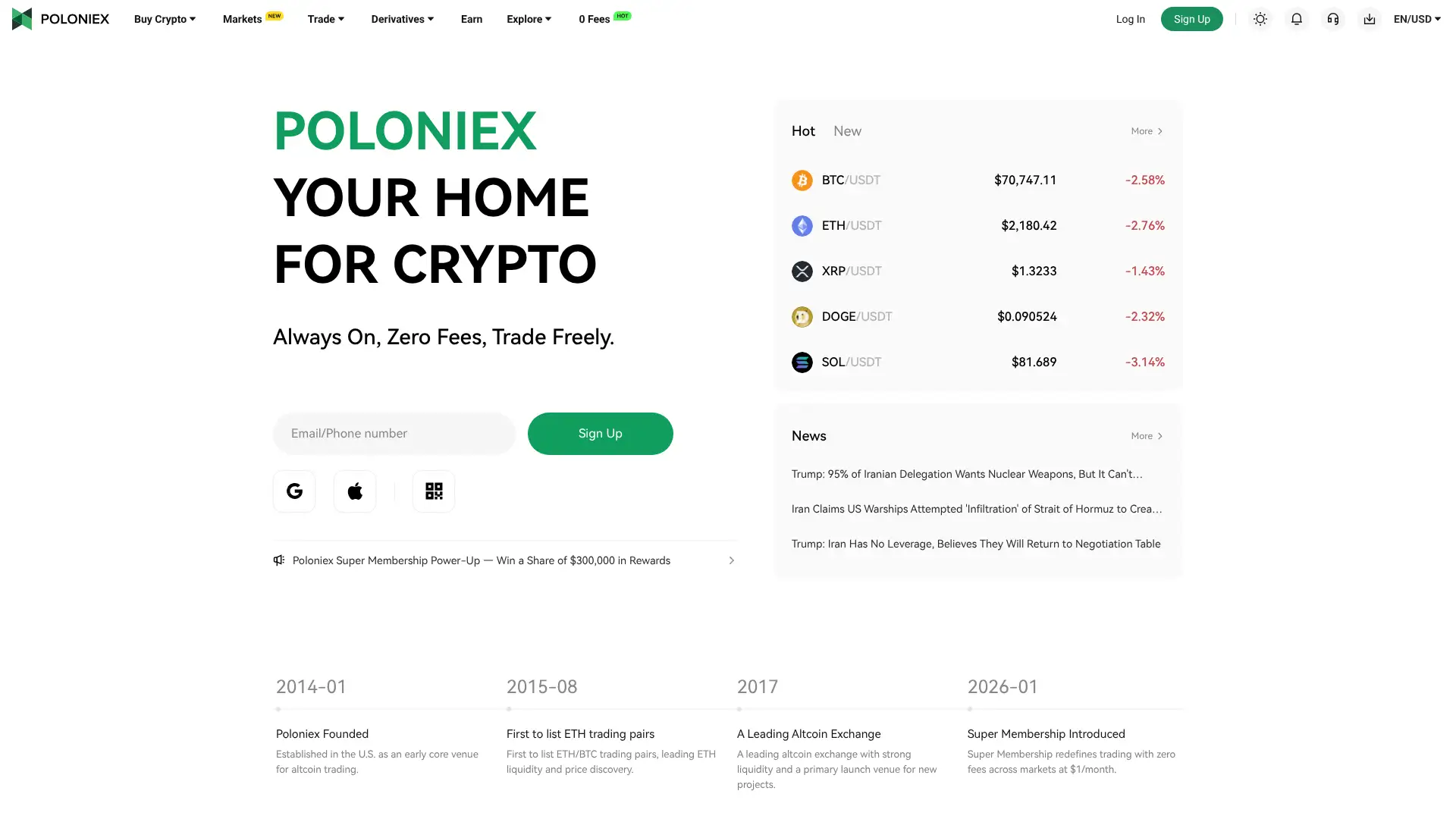 Poloniex screenshot