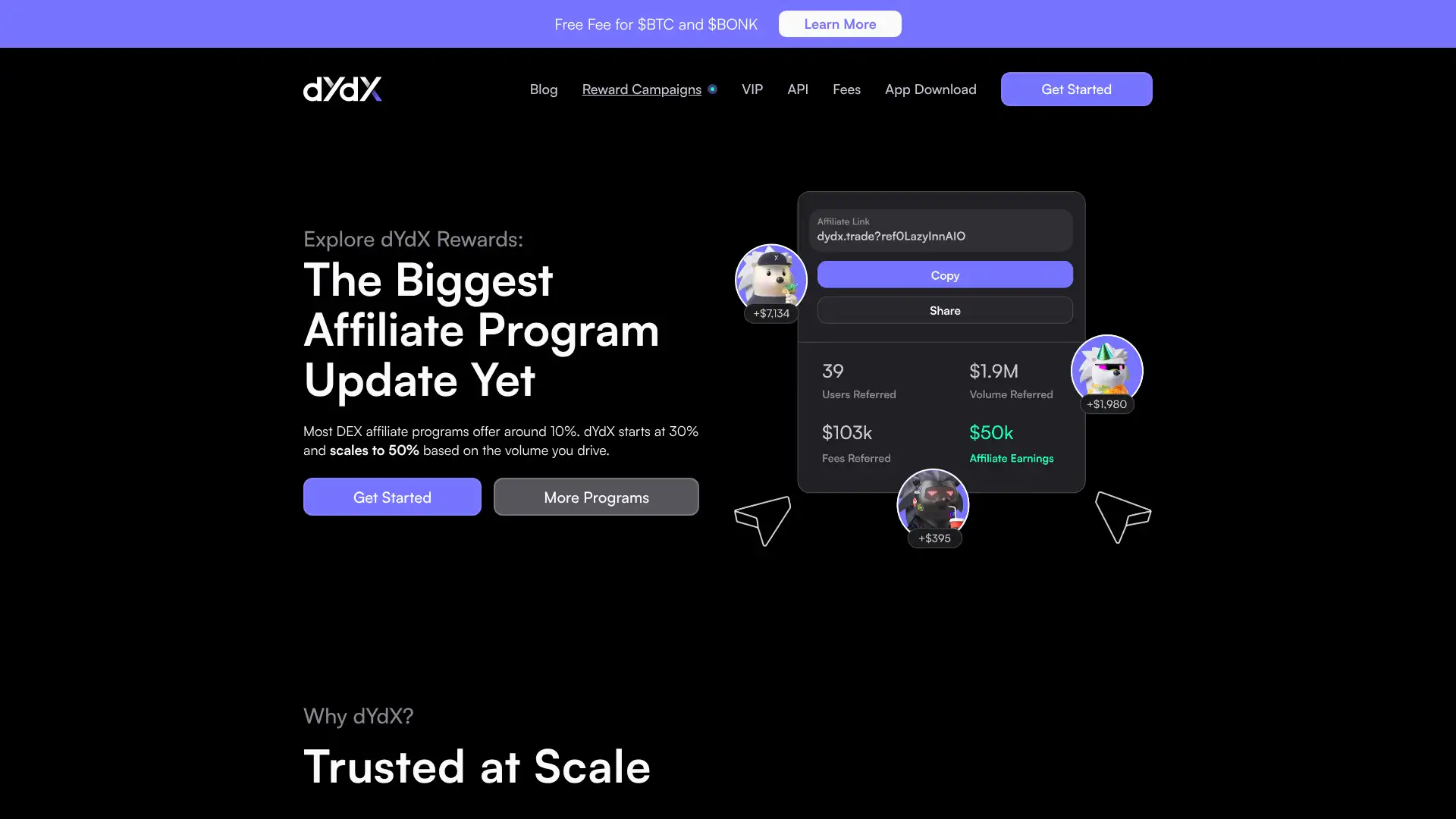 dYdX screenshot