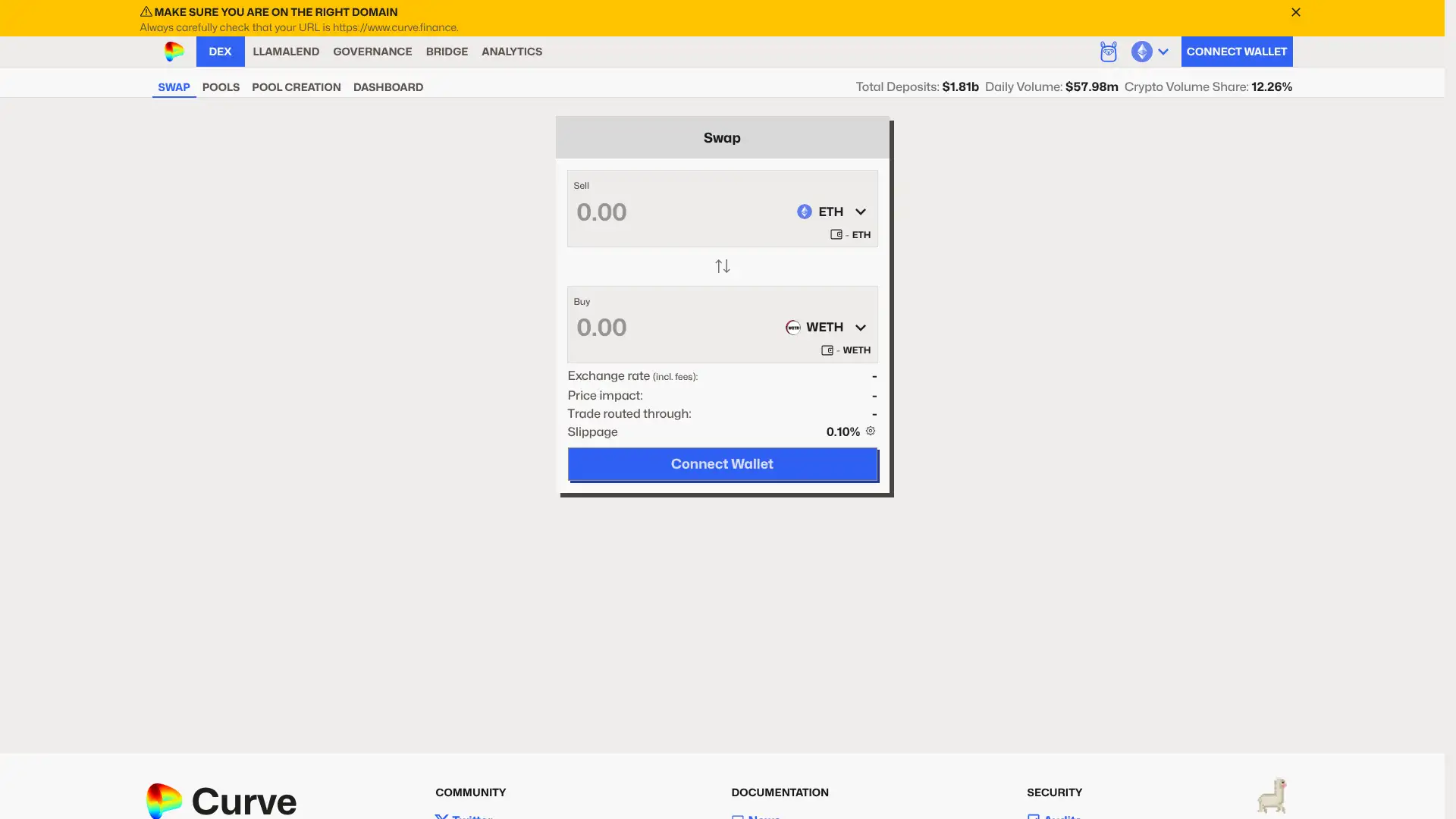 Curve Finance screenshot