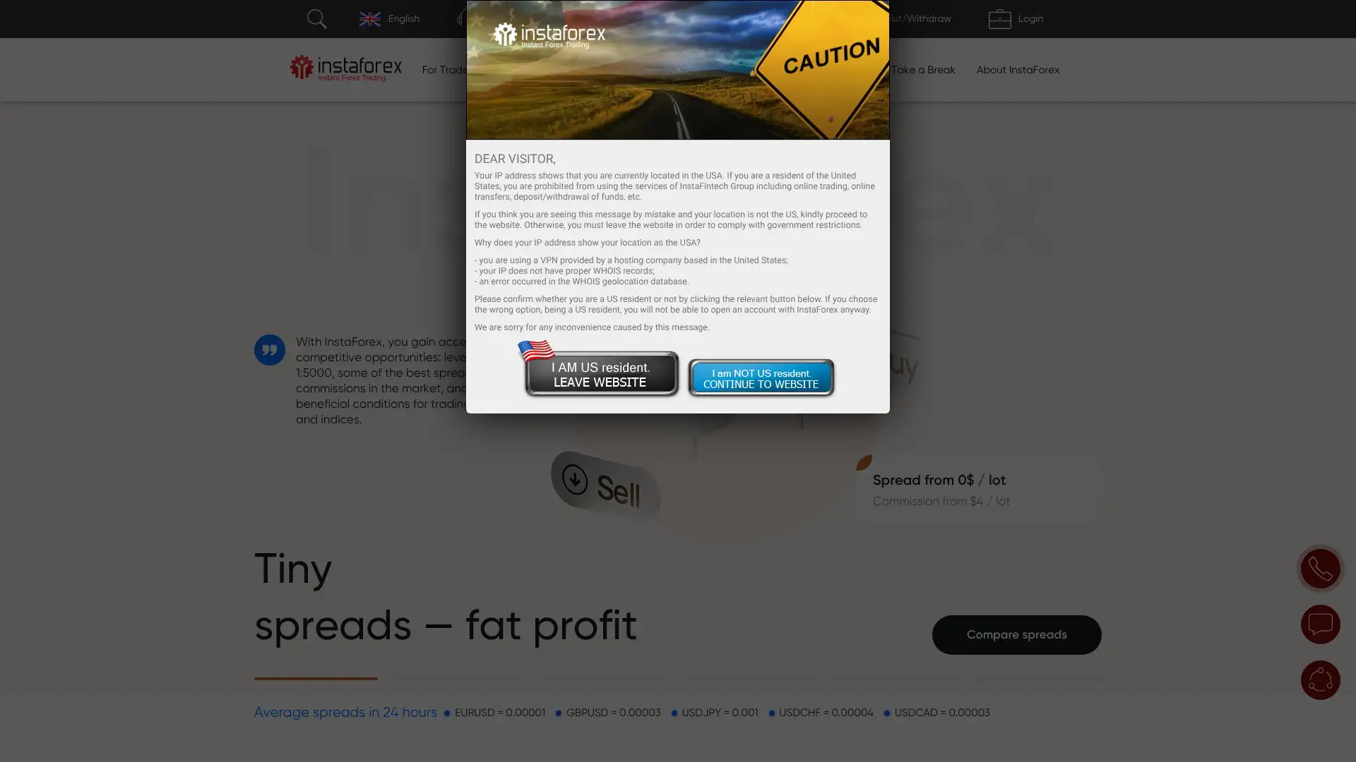 InstaForex screenshot