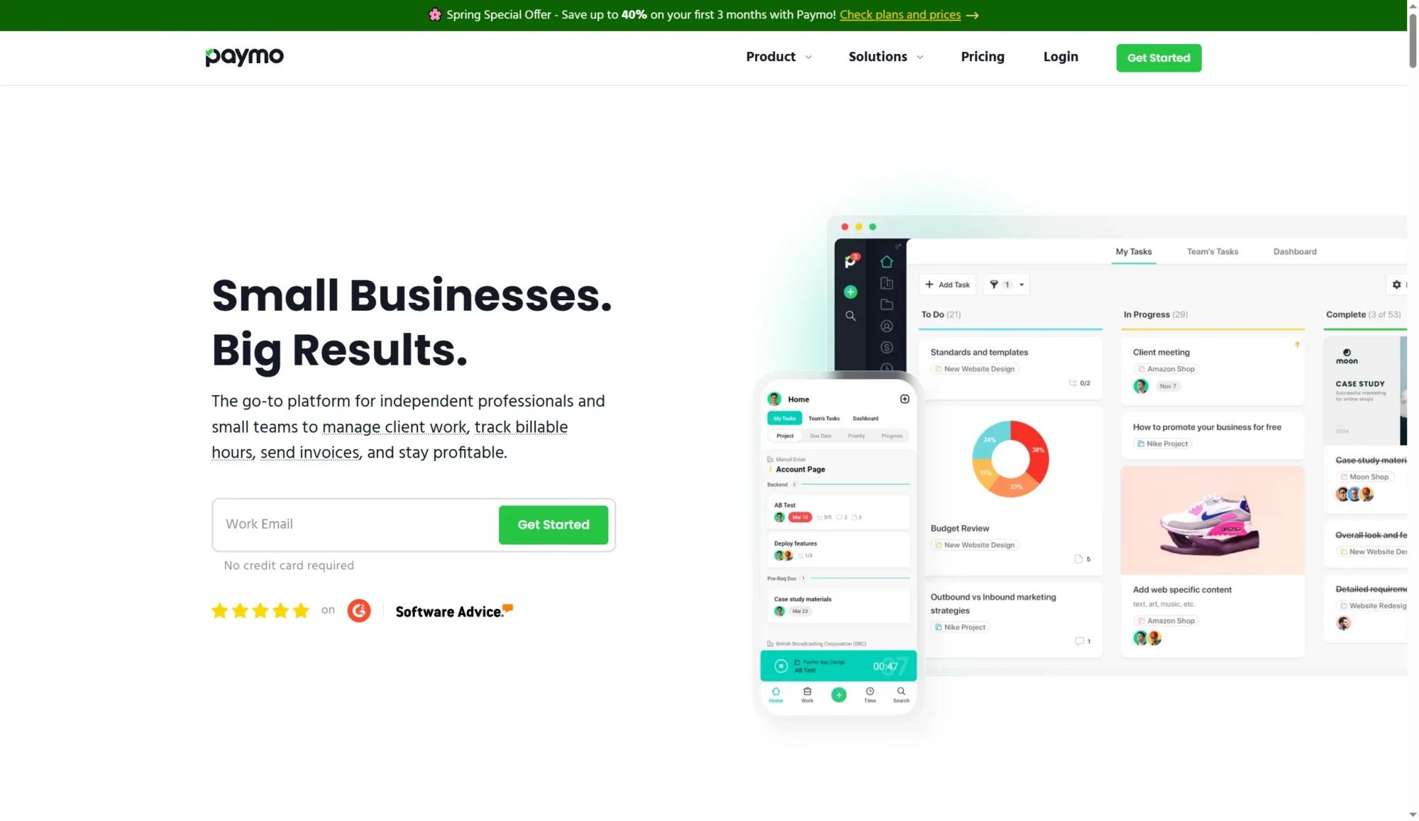 Paymo screenshot