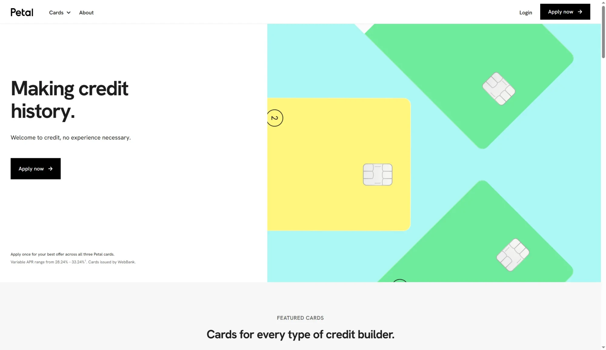 Petal 2 Visa Credit Card screenshot