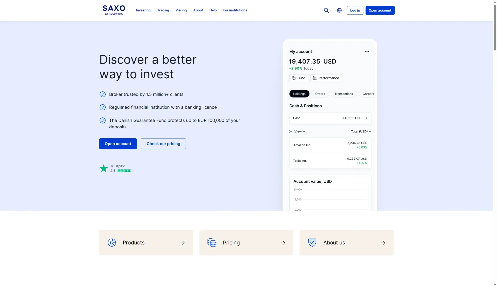 Saxo Bank screenshot